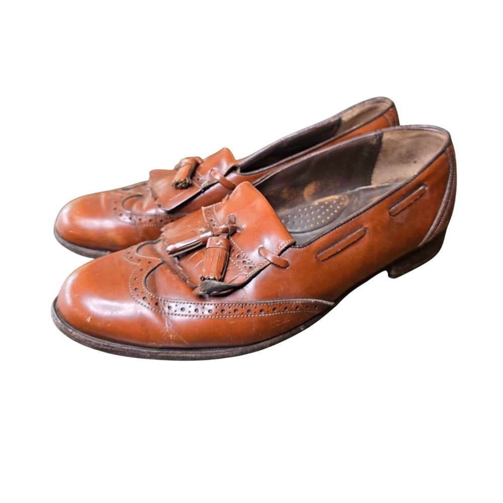 Johnston & Murphy Brown Leather Tassel Loafers Men's 10M #15-3160